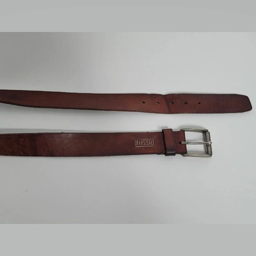 Fossil Belt Mens Brown‎ Distressed Leather MB3078 200 Sz 34 85/34